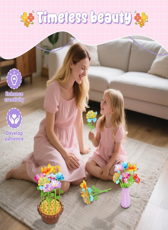 Zappyway Fabric Flower Bouquets Toys - Creative DIY Crafts for Girls Ages 4-8, Unique Floral Market Toy, Inspiring Arts & Crafts Educational Set, Perfect for Preschool Learning and Birthday Gifts - Image 5
